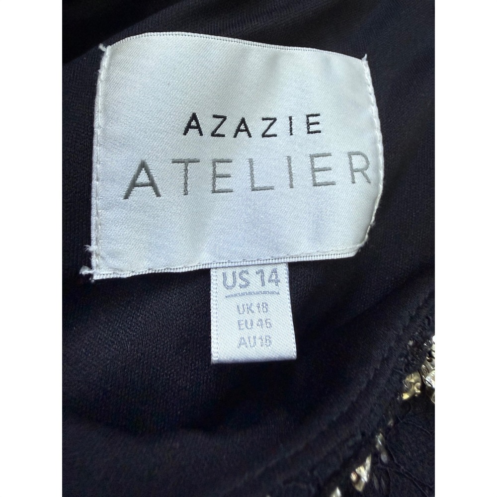 Azazie Atelier Black Lace Formal Mother of The Bride Dress Size 14 Event Gala - Picture 6 of 14
